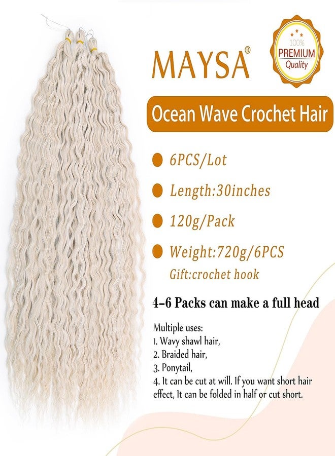 MAYSA Blonde Crochet Hair Extensions Deep Wave Crochet Hair Extension 30inch 6Packs Synthetic Curly Braiding Crochet Hair for Women #56C - Image 2